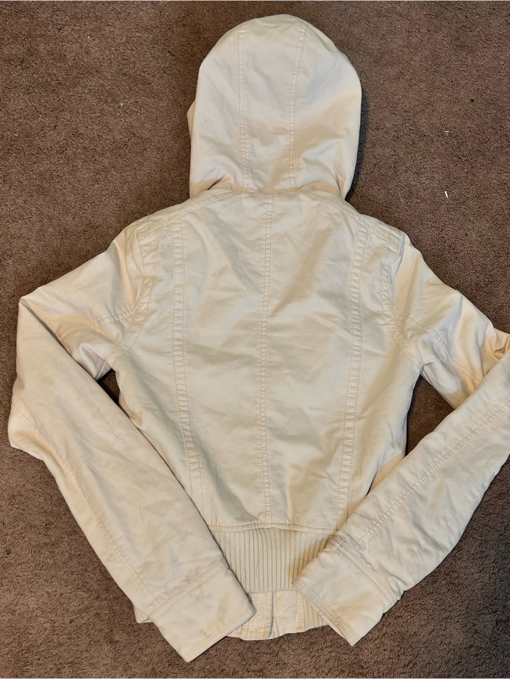 Vintage Y2K Hollister Hooded Bomber Jacket with Sherpa Lining - Picture 3 of 8